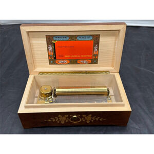 Rare Reuge 3/72 Music Box Sorrento Inlaid Burl Wood Guido Valse 3 Parts 72 Notes